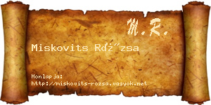 Miskovits Rózsa névjegykártya
